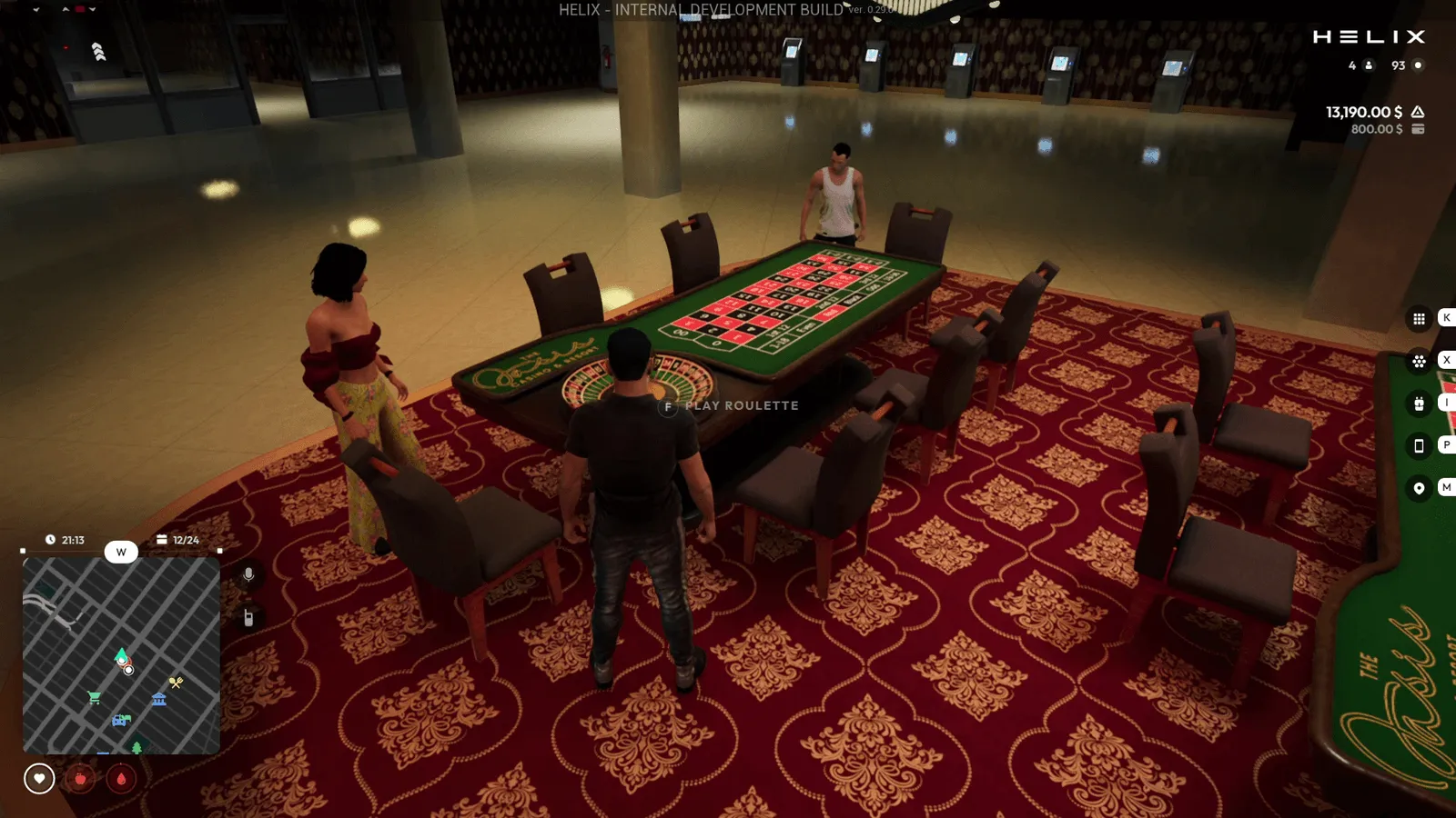 Helix screenshot showing a casino environment